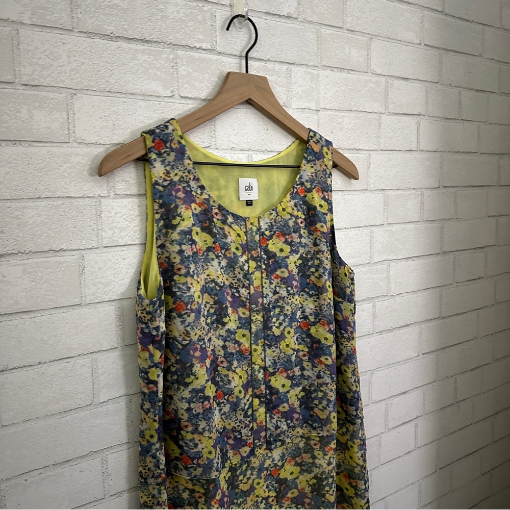 CABI Positano Flowered Layered Tunic Tank Top - Picture 3 of 11